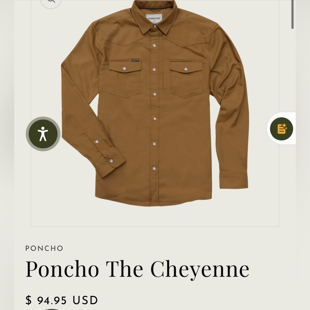 NWT Poncho Outdoors Men’s Performance Flannel
